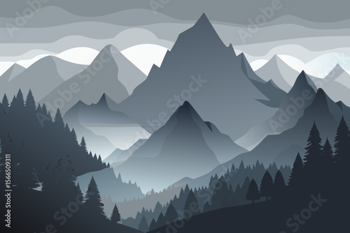 mountains in the snow