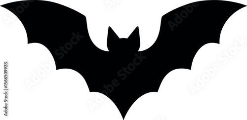 Flying Bat vector black silhouette design