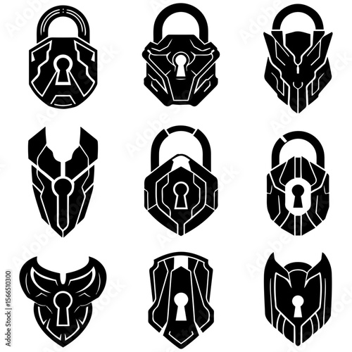 A clean and impactful set of shield icons is available for any project that requires a symbol of safety
