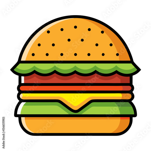 Burger Icon Design Isolated on White Background Vector Illustration