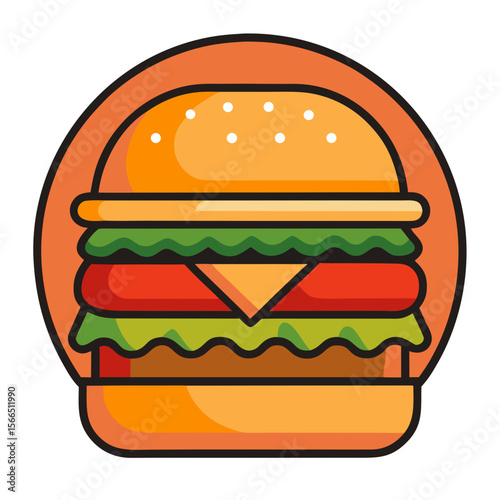 Burger Icon Design Isolated on White Background Vector Illustration