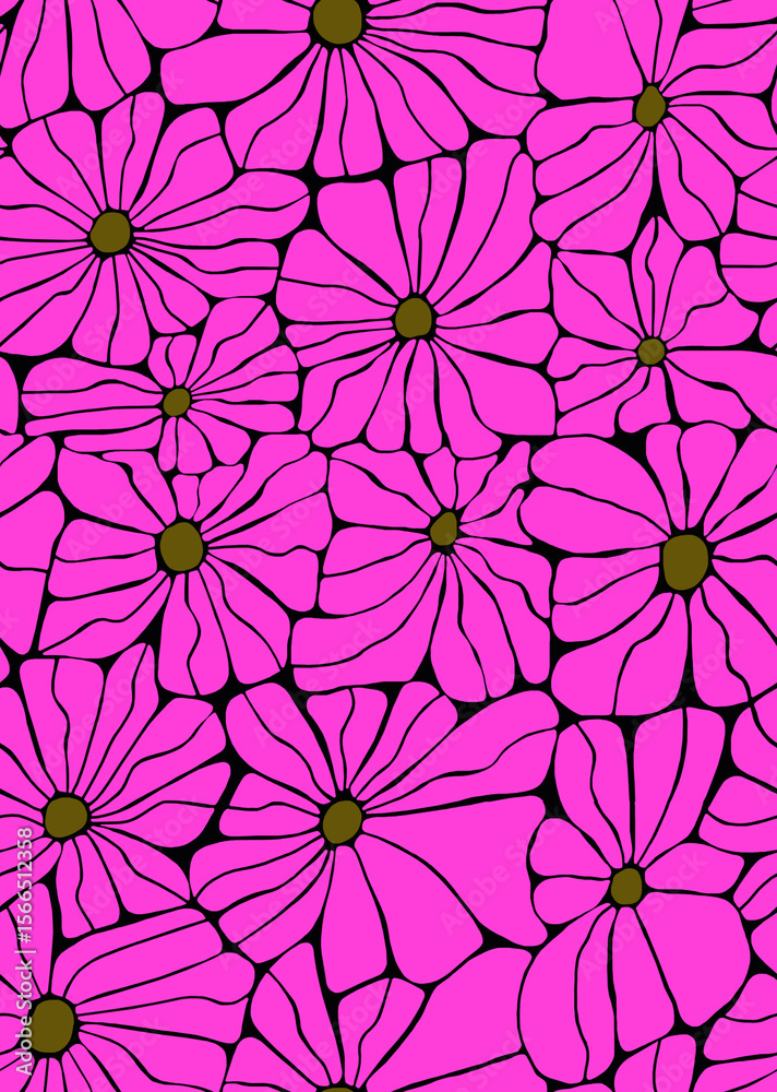 custom made wallpaper toronto digitalA pattern of large daisies in bright colors .Seamless pattern.