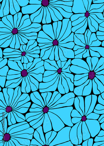 A pattern of large daisies in bright colors .Seamless pattern.