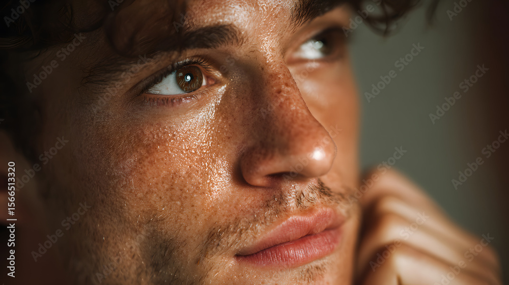 Obraz premium 肌が気になる若い男性