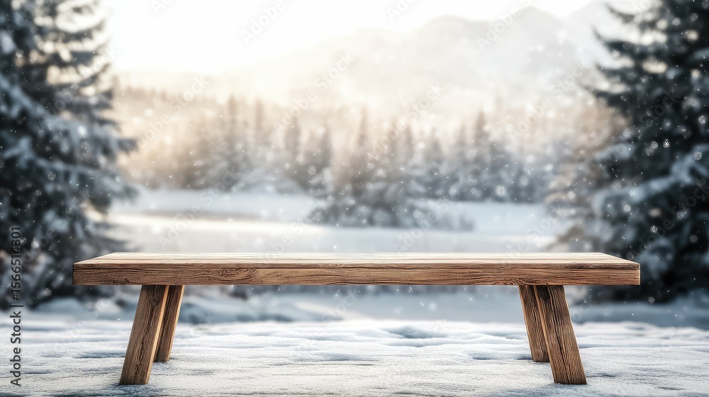 photo wooden table winter photo wooden table winter