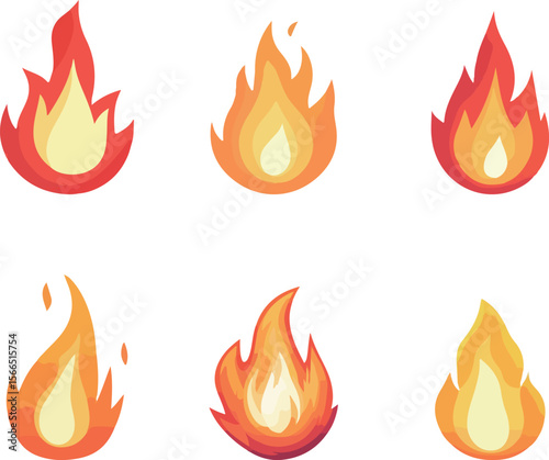 Cartoon flame illustration material	
