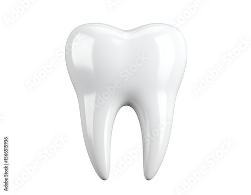 A perfectly rendered healthy human tooth symbolizes dental care, hygiene, and oral health awareness.