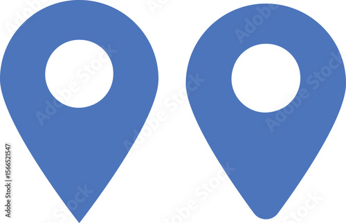 イラスト素材：マップのピン　ベクター　青　bluepin point. pin location icons.