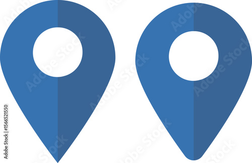 イラスト素材：マップのピン　ベクター　青　bluepin point. pin location icons.