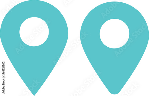 イラスト素材：マップのピン　ベクター　青　bluepin point. pin location icons.