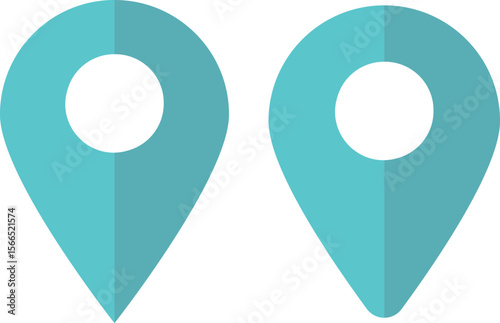 イラスト素材：マップのピン　ベクター　青　bluepin point. pin location icons.