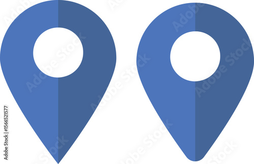 イラスト素材：マップのピン　ベクター　青　bluepin point. pin location icons.