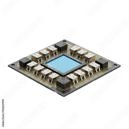 Square Microchip with Integrated Circuitry