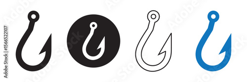 fishing hook silhouette vector illustration