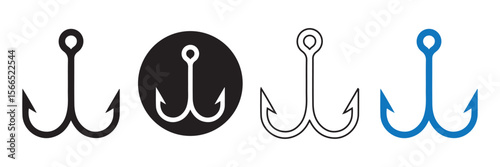 fishing hook silhouette vector illustration