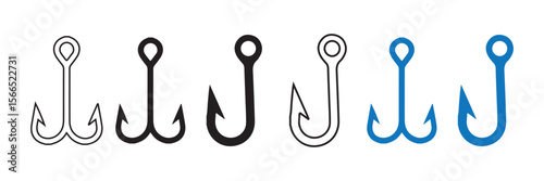 Fishing hook silhouette vector illustration. Fishing hook logo silhouette symbol.