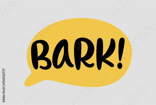 Yellow Speech Bubble with Bark Exclamation