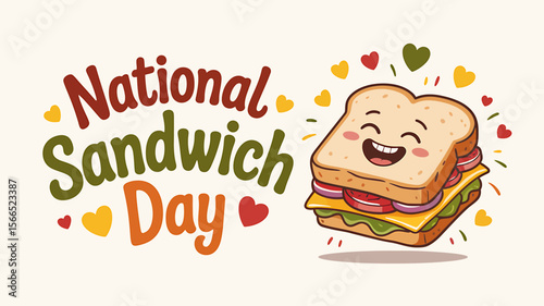 A Cheerful National Sandwich Day Greeting Celebrate with Delicious Sandwiches!