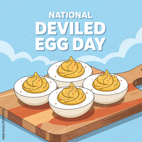 A Digital Illustration Celebrating National Deviled Egg Day