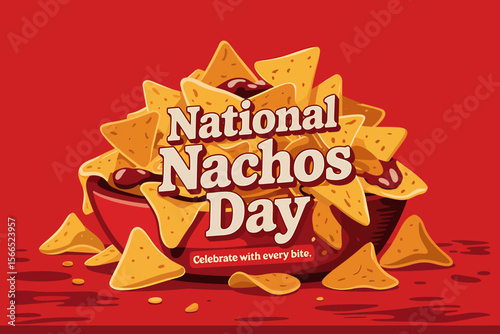 Celebrate National Nachos Day A Vibrant Product Shot Advertisement