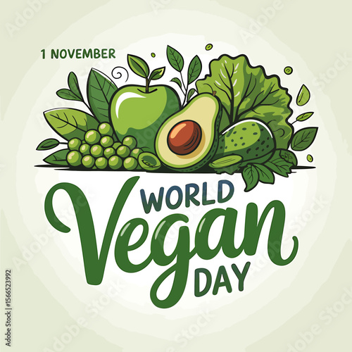 A Vibrant World Vegan Day Greeting Celebrate a Plant-Based Lifestyle