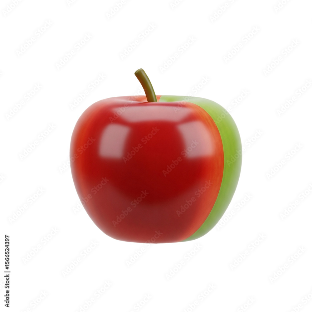 Obraz premium Red and Green Apple Slice Animation