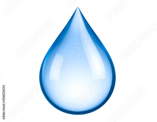 A pristine blue water droplet gracefully reflects light, symbolizing purity and essential hydration.