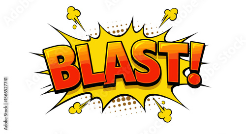 Comic book style explosion with "blast!" text vector illustration for pop art design