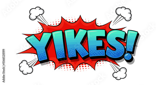 Comic style pop art vector illustration with yikes text for design and decoration
