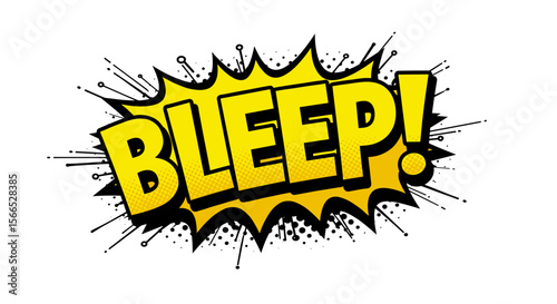 Comic style bleep expression vector illustration for fun pop art designs