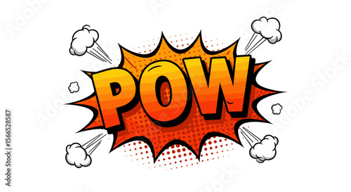 Comic book style explosive pow expression vector illustration for pop art design