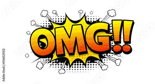 Comic style vector illustration of omg expression for pop art design and posters