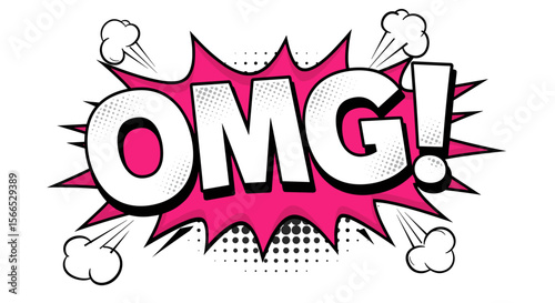 Pop art comic style "omg" vector illustration - cartoon design for posters and prints