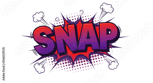 Comic book style explosion with "snap" text vector illustration for graphic design