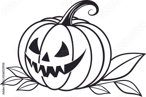 Halloween Pumpkin Illustration for Holiday and Party Designs. High Quality Halloween Pumpkin for Seasonal Creative Projects. Spooky Halloween Pumpkin Artwork for Digital and Print Media
