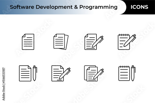 Document file and checklist icon collection, Contract Icon Business Contract Set  