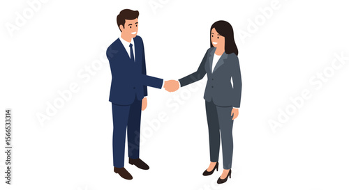 Professional business agreement vector illustration in isometric style for design and print