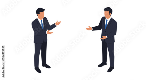Business communication vector illustration in isometric style for professional design and presentations