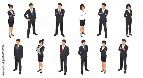 Business professionals in suits vector illustration for corporate design