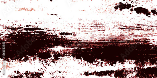 Grunge Palette Knife Paint Texture. striking contrast with bold black brush strokes applied over a white surface