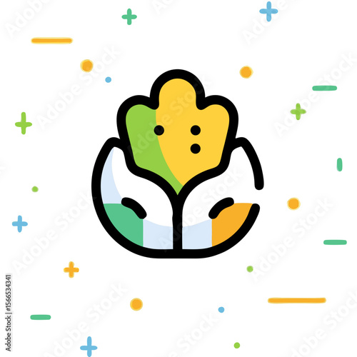 Corn kernel pops, illustrating a fresh harvest, with a cute and colorful design on a white background, ideal for food related, graphic resource.