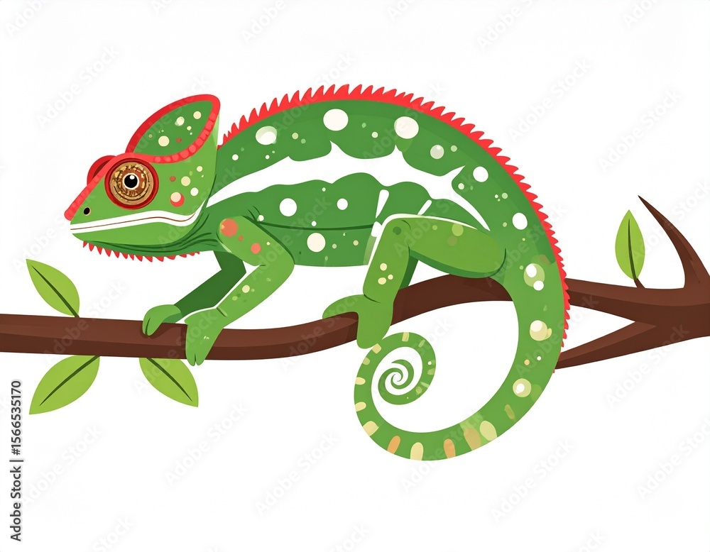 Fototapeta premium green lizard on a branch