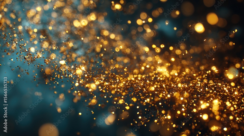 Naklejka premium Gold glitter particles abstract background