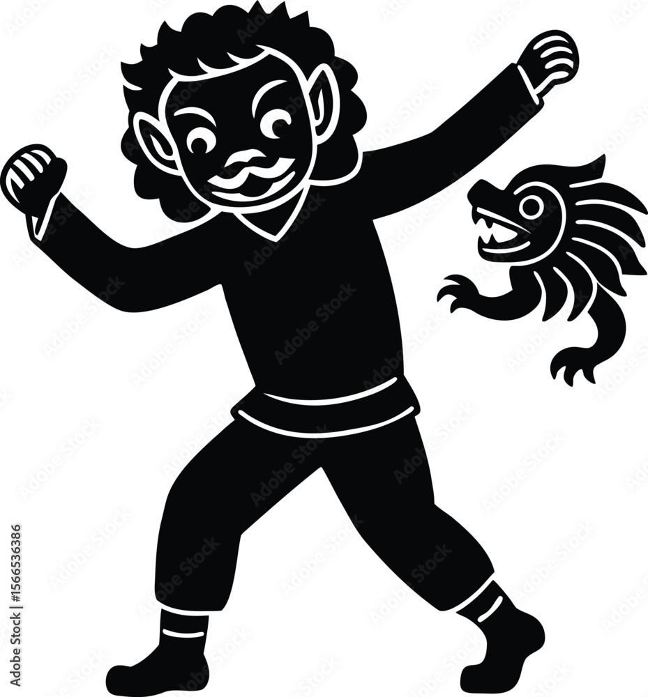 Fototapeta premium vector illustration of a cartoon zombie