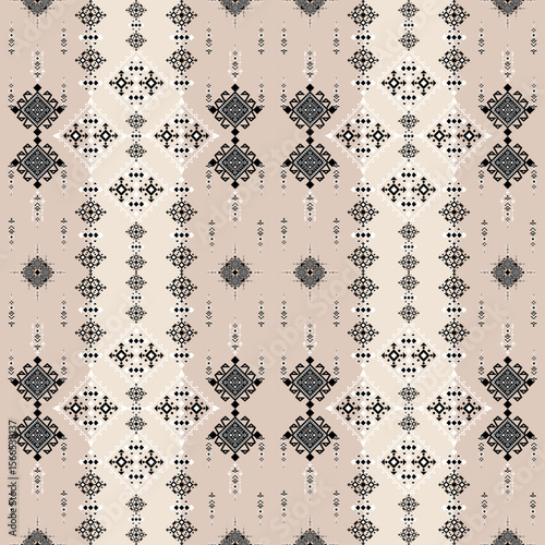 Boho fabric collection geometric seamless pattern.Great for fabric packaging wallpaper wrap carpet decorative illusion and decor projects. Fully editable EPS file included.