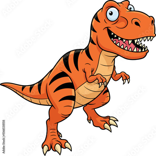 Cute Orange Dinosaur Cartoon Art