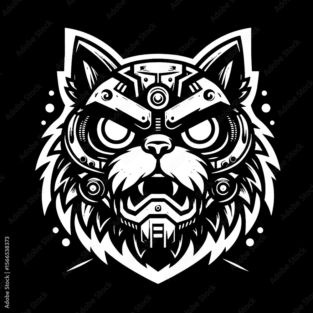 Fototapeta premium cat robot vector illustration