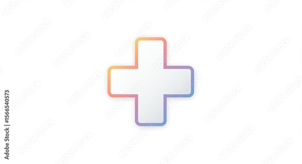 Modern gradient plus sign icon with rounded corners on a clean white background Modern gradient plus sign icon with rounded corners on a clean white background