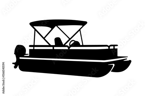pontoon boats. vector illustration