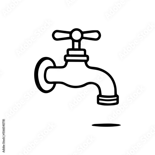 water faucet, plumbing fixture. vector illustration